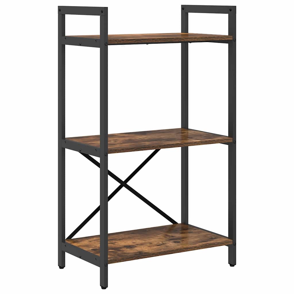 Bookshelf 3-Tier 56 x 34 x 96 cm Engineered Wood Smoked Oak
