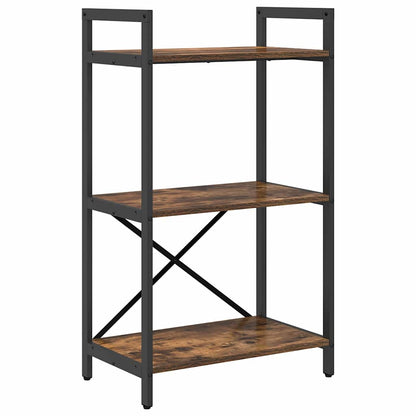 Bookshelf 3-Tier 56 x 34 x 96 cm Engineered Wood Smoked Oak