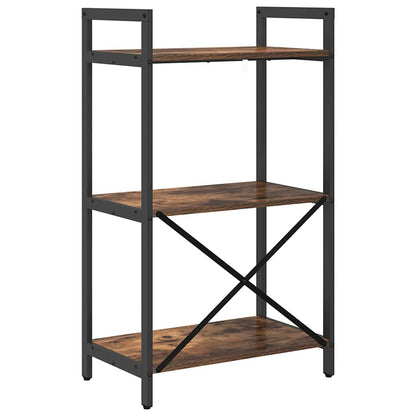 Bookshelf 3-Tier 56 x 34 x 96 cm Engineered Wood Smoked Oak