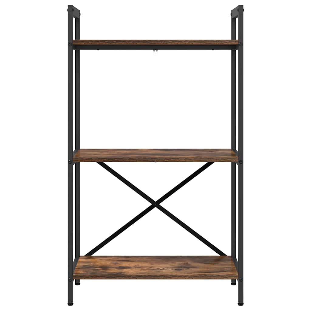 Bookshelf 3-Tier 56 x 34 x 96 cm Engineered Wood Smoked Oak