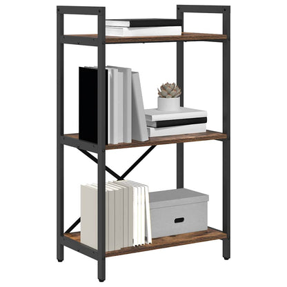 Bookshelf 3-Tier 56 x 34 x 96 cm Engineered Wood Smoked Oak