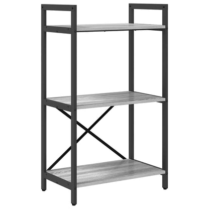 Bookshelf 3-Tier 56 x 34 x 96 cm Engineered Wood Grey Sonoma