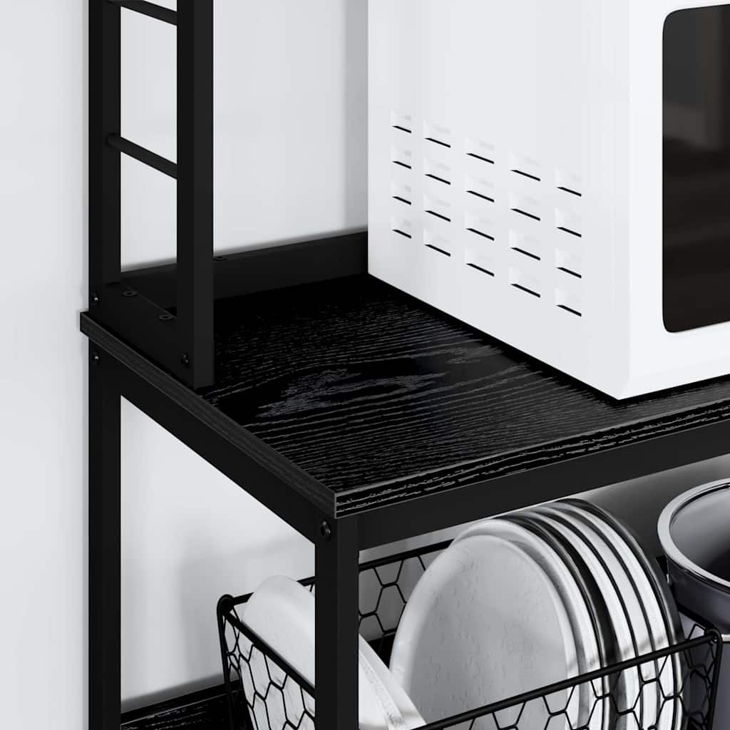 Kitchen Shelf Black Oak 80 x 40 x 168 cm Engineered Wood