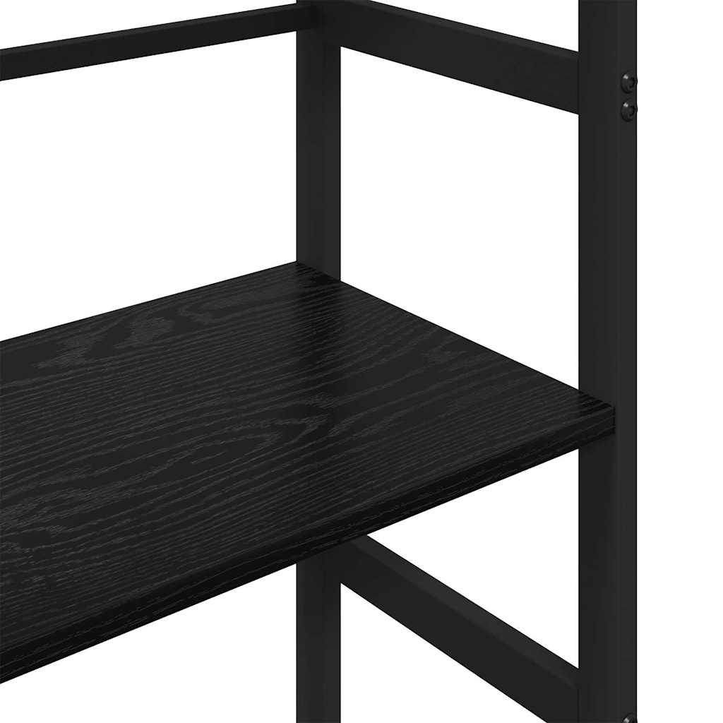 Bookshelf 2-Tier 40 x 29.5 x 81 cm Engineered Wood Black Oak