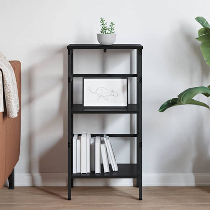 Bookshelf 2-Tier 40 x 29.5 x 81 cm Engineered Wood Black Oak