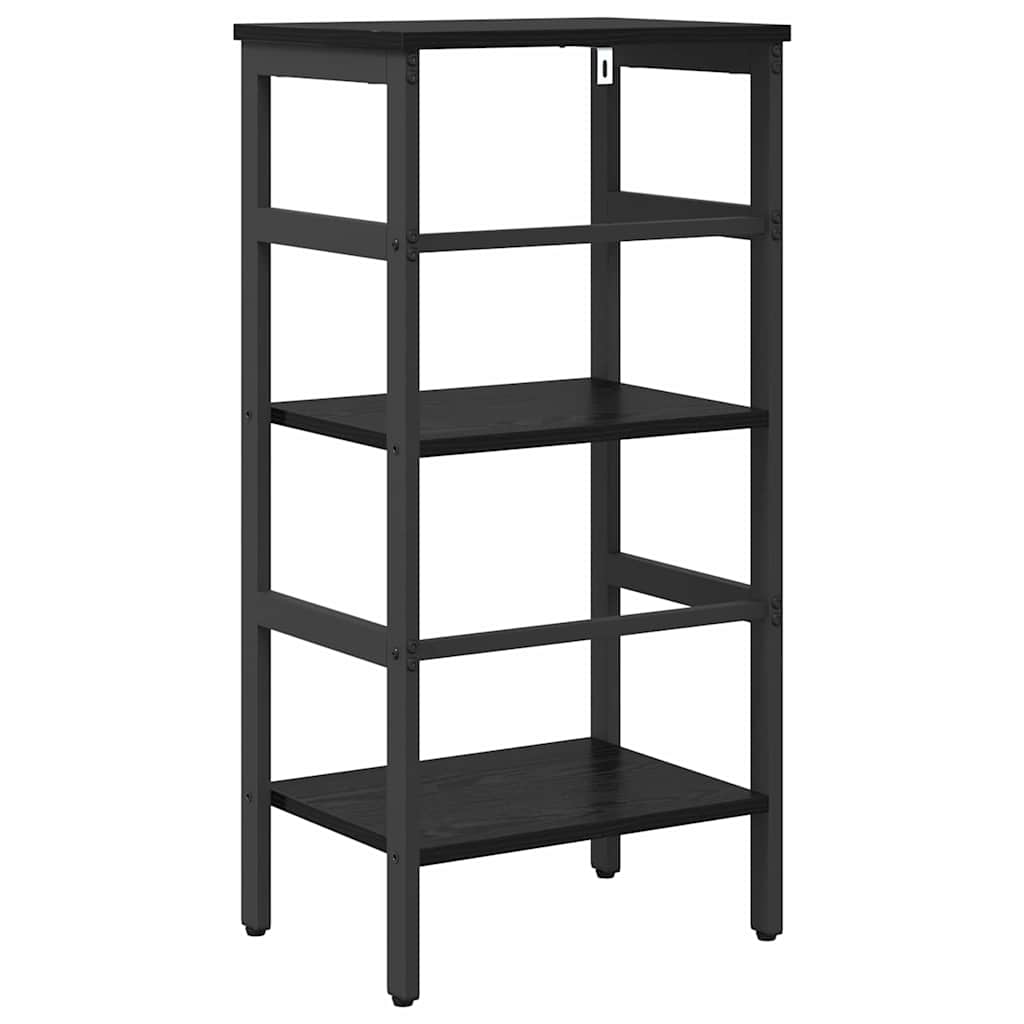 Bookshelf 2-Tier 40 x 29.5 x 81 cm Engineered Wood Black Oak