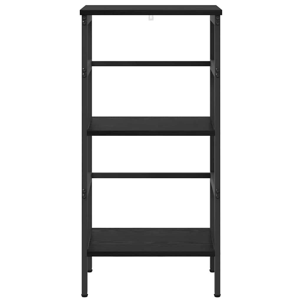Bookshelf 2-Tier 40 x 29.5 x 81 cm Engineered Wood Black Oak