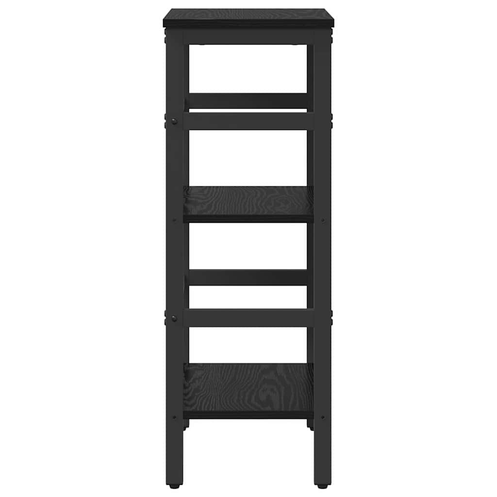 Bookshelf 2-Tier 40 x 29.5 x 81 cm Engineered Wood Black Oak