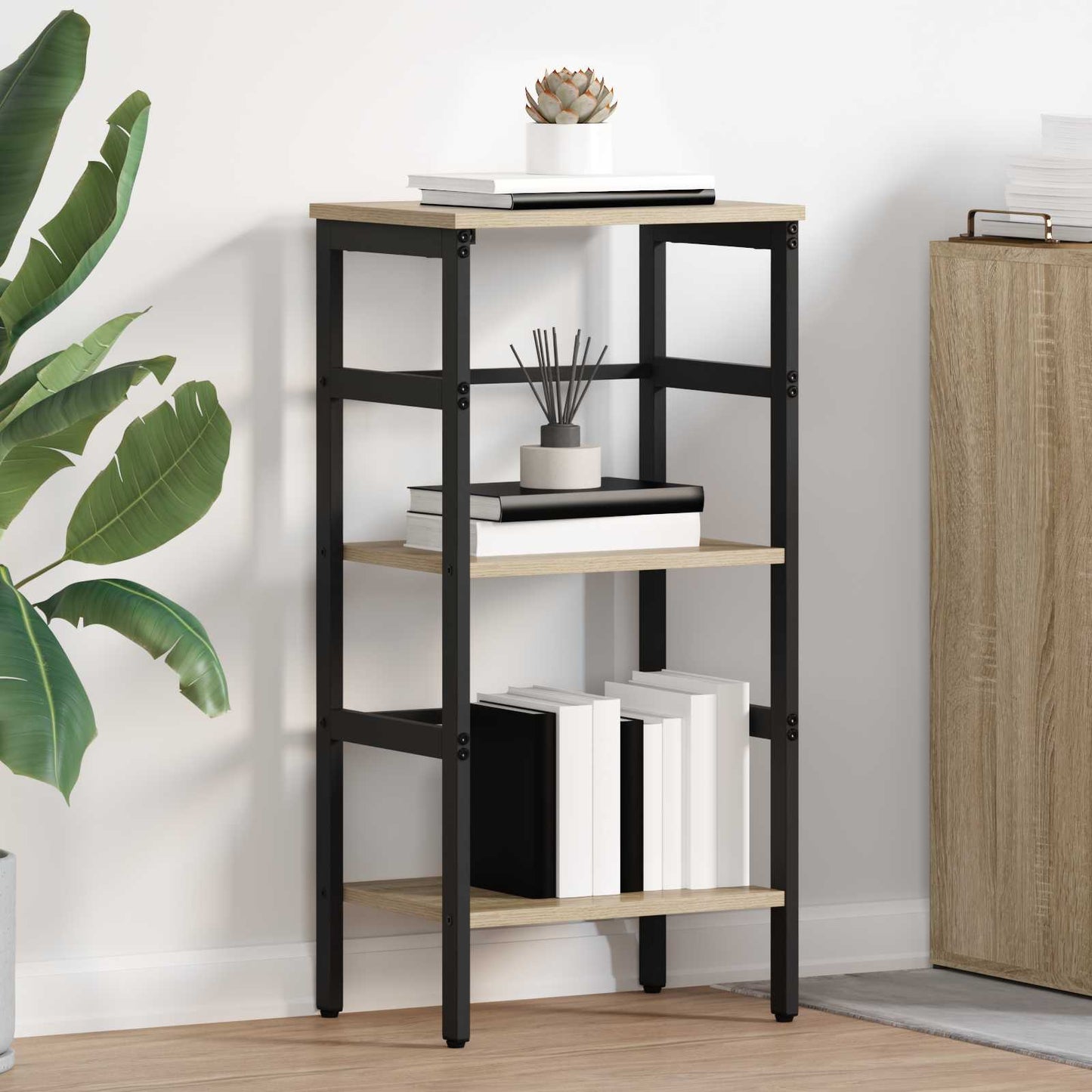 Bookshelf 2-Tier 40 x 29.5 x 81 cm Engineered Wood Sonoma Oak