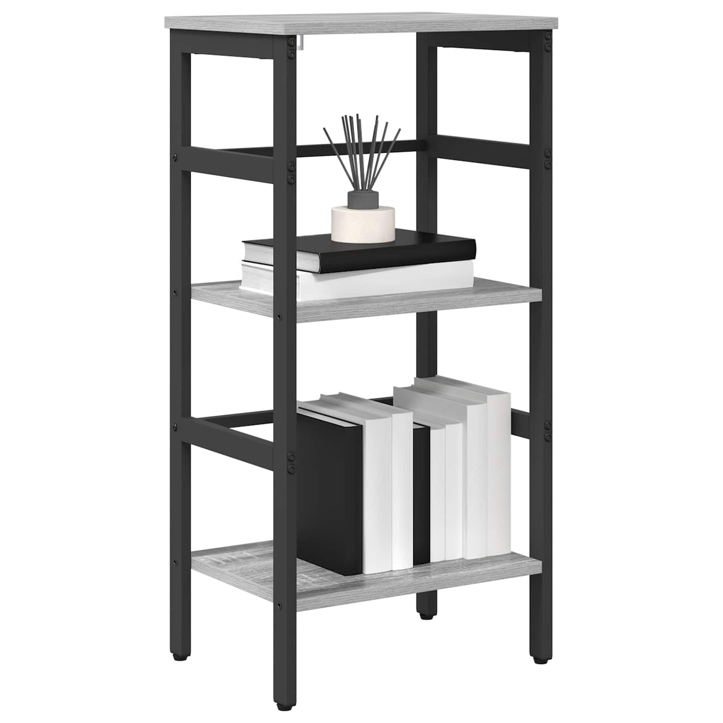 Bookshelf 2-Tier 40 x 29.5 x 81 cm Engineered Wood Grey Sonoma