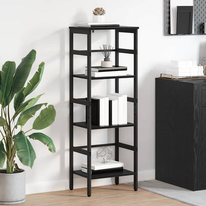 Bookshelf 3-Tier 40 x 29.5 x 115 cm Engineered Wood Black Oak