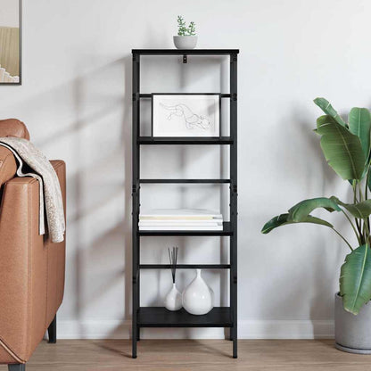 Bookshelf 3-Tier 40 x 29.5 x 115 cm Engineered Wood Black Oak