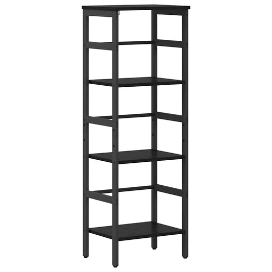 Bookshelf 3-Tier 40 x 29.5 x 115 cm Engineered Wood Black Oak