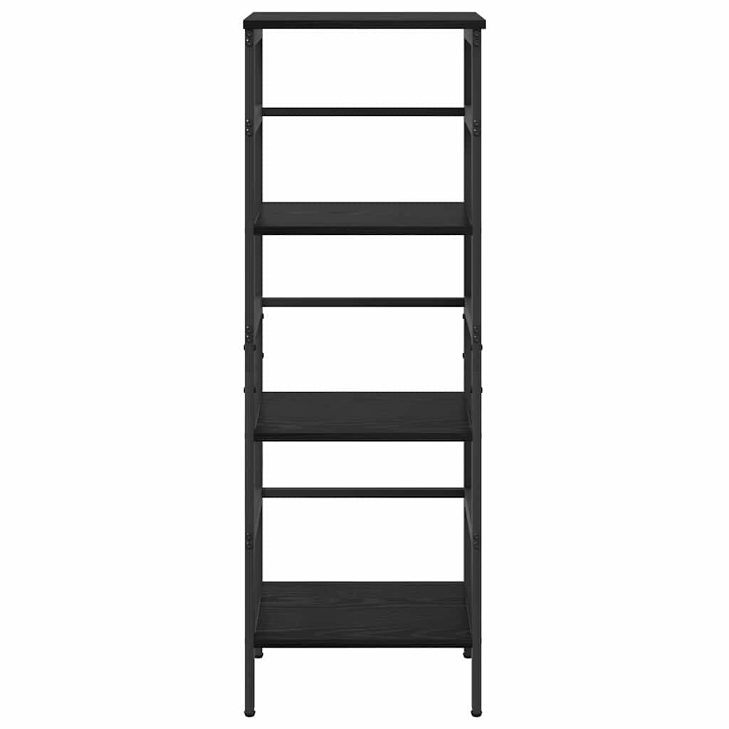 Bookshelf 3-Tier 40 x 29.5 x 115 cm Engineered Wood Black Oak