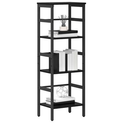Bookshelf 3-Tier 40 x 29.5 x 115 cm Engineered Wood Black Oak