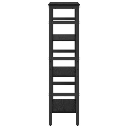 Bookshelf 3-Tier 40 x 29.5 x 115 cm Engineered Wood Black Oak