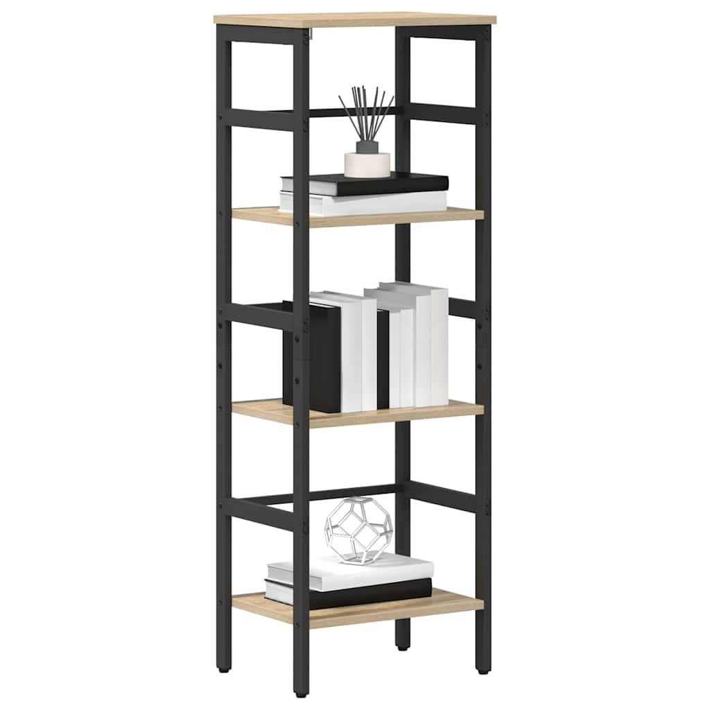 Bookshelf 3-Tier 40 x 29.5 x 115 cm Engineered Wood Sonoma Oak