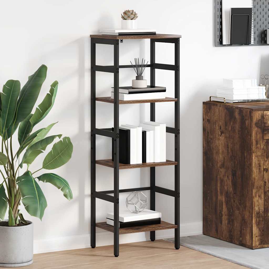 Bookshelf 3-Tier 40 x 29.5 x 115 cm Engineered Wood Smoked Oak