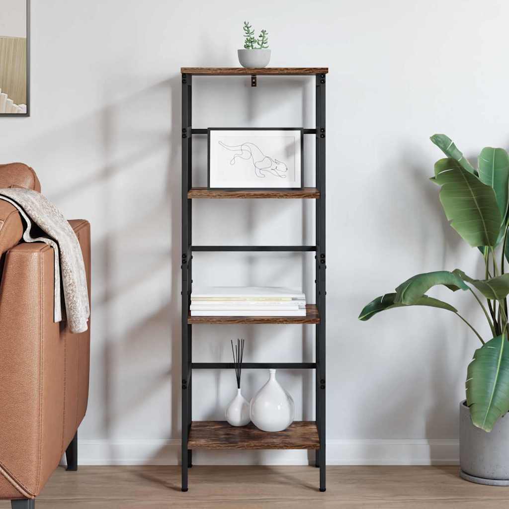 Bookshelf 3-Tier 40 x 29.5 x 115 cm Engineered Wood Smoked Oak