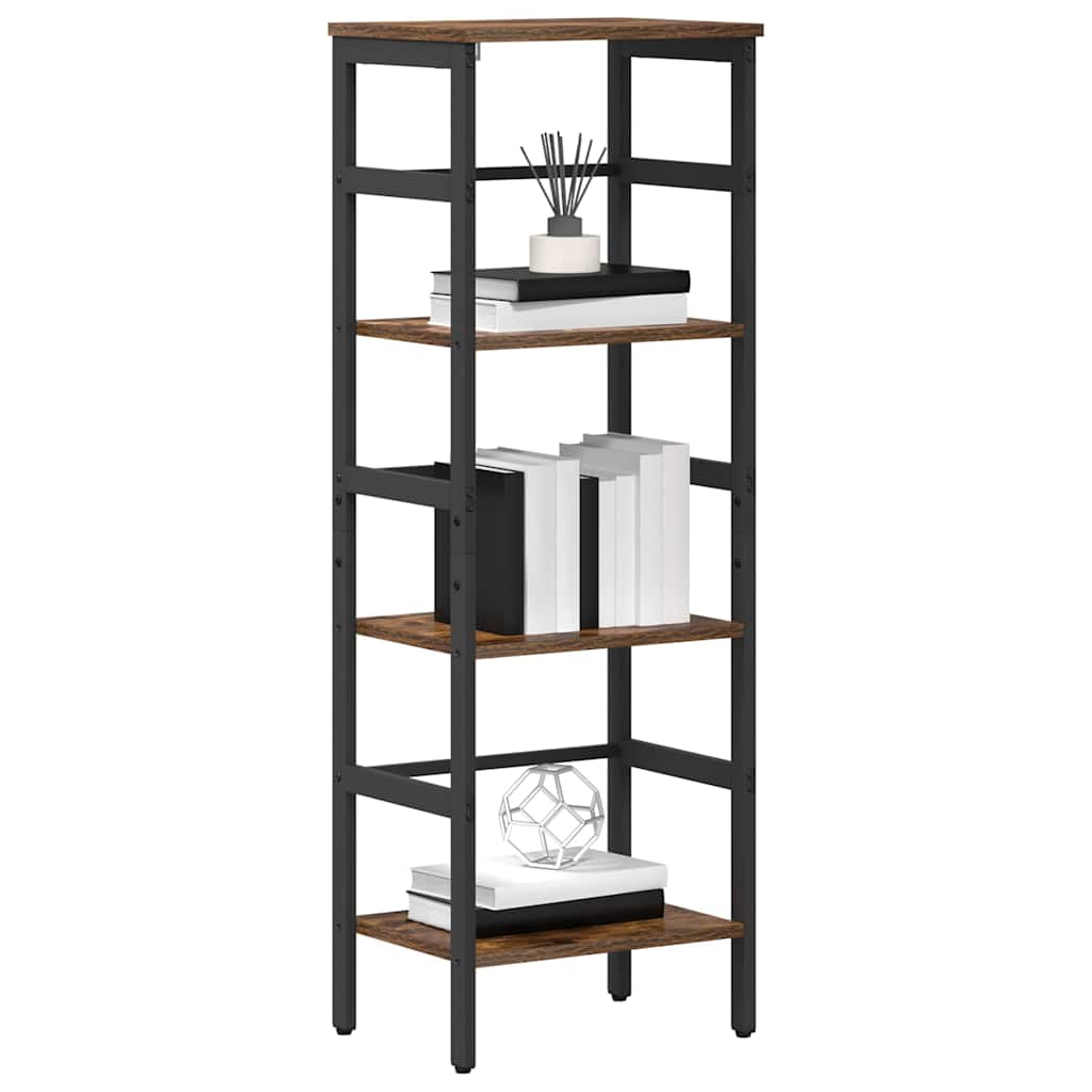Bookshelf 3-Tier 40 x 29.5 x 115 cm Engineered Wood Smoked Oak