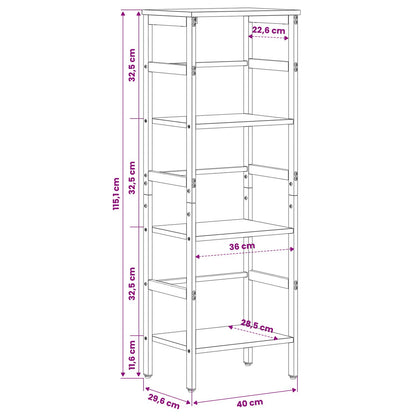 Bookshelf Grey Sonoma 40 x 29.5 x 115 cm Engineered Wood