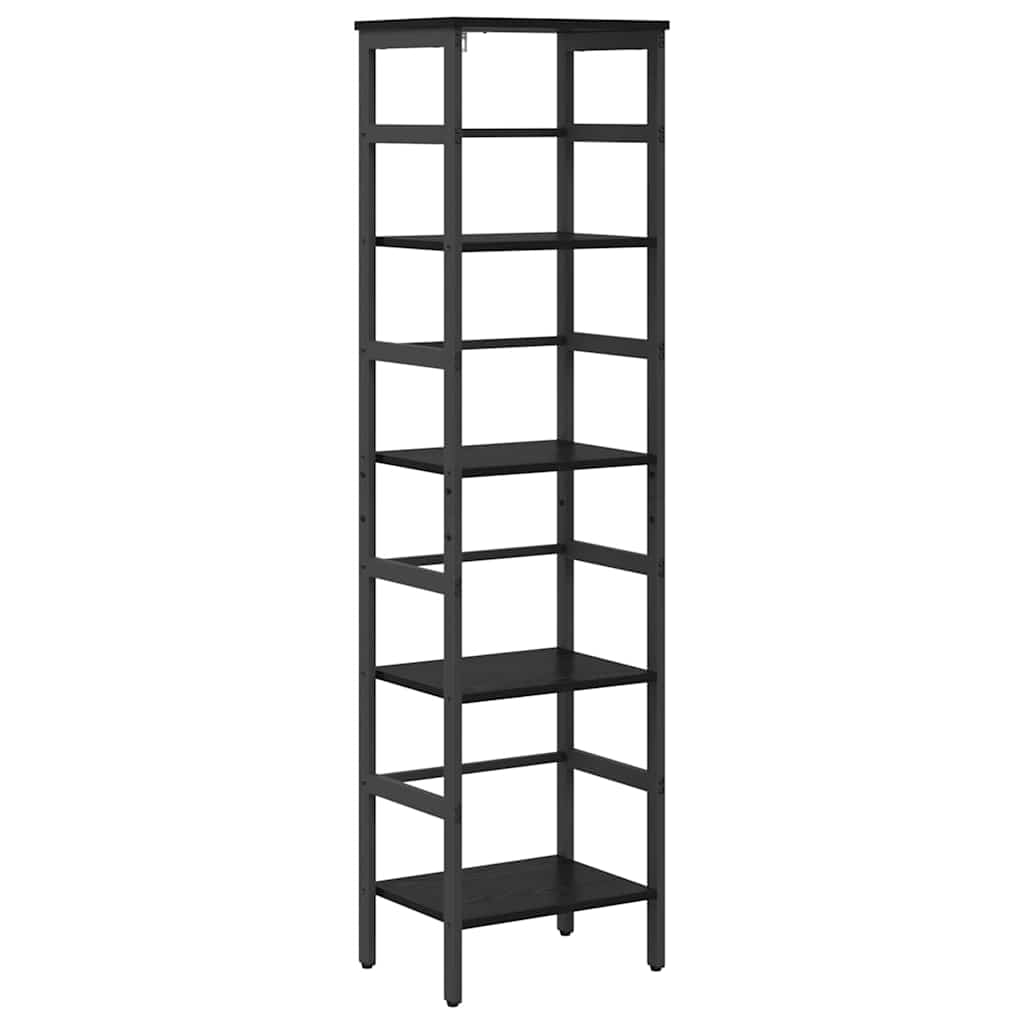 Bookshelf 4-Tier 40 x 29.5 x 149 cm Engineered Wood Black Oak