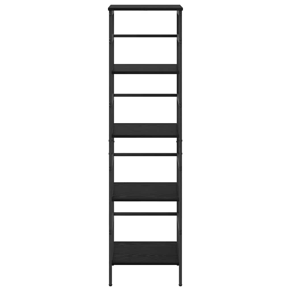 Bookshelf 4-Tier 40 x 29.5 x 149 cm Engineered Wood Black Oak
