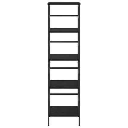 Bookshelf 4-Tier 40 x 29.5 x 149 cm Engineered Wood Black Oak