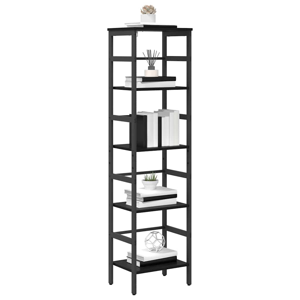 Bookshelf 4-Tier 40 x 29.5 x 149 cm Engineered Wood Black Oak
