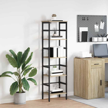 Bookshelf 4-Tier 40 x 29.5 x 149 cm Engineered Wood Sonoma Oak