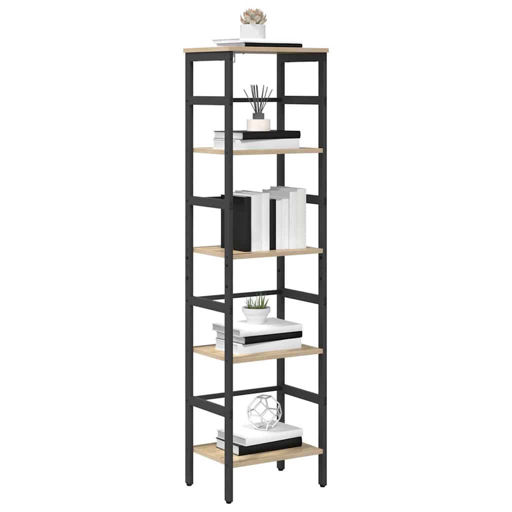 Bookshelf 4-Tier 40 x 29.5 x 149 cm Engineered Wood Sonoma Oak