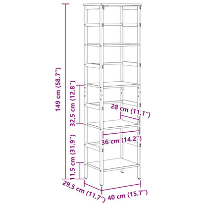 Bookshelf Sonoma Oak 40 x 29.5 x 149 cm Engineered Wood