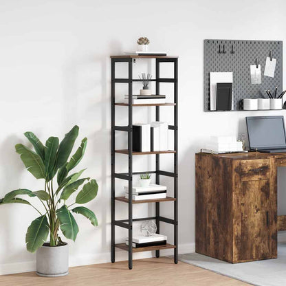 Bookshelf 4-Tier 40 x 29.5 x 149 cm Engineered Wood Smoked Oak