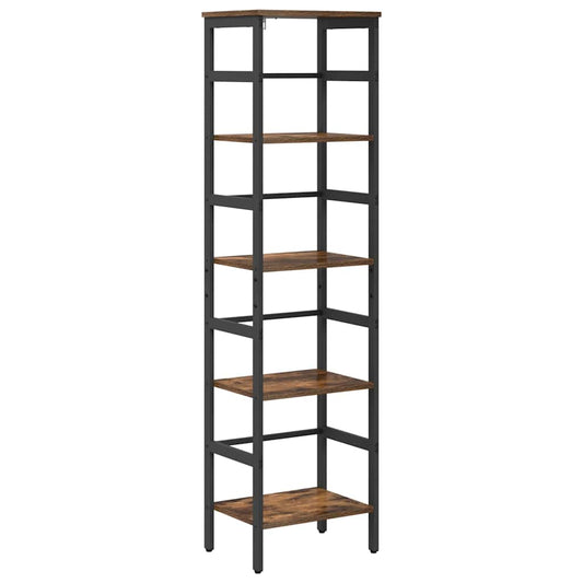 Bookshelf 4-Tier 40 x 29.5 x 149 cm Engineered Wood Smoked Oak
