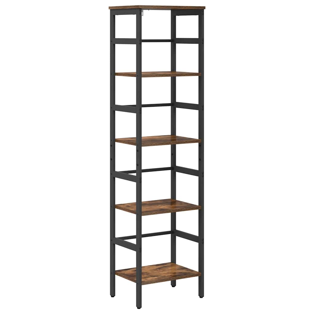 Bookshelf 4-Tier 40 x 29.5 x 149 cm Engineered Wood Smoked Oak