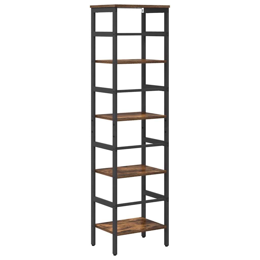 Bookshelf 4-Tier 40 x 29.5 x 149 cm Engineered Wood Smoked Oak