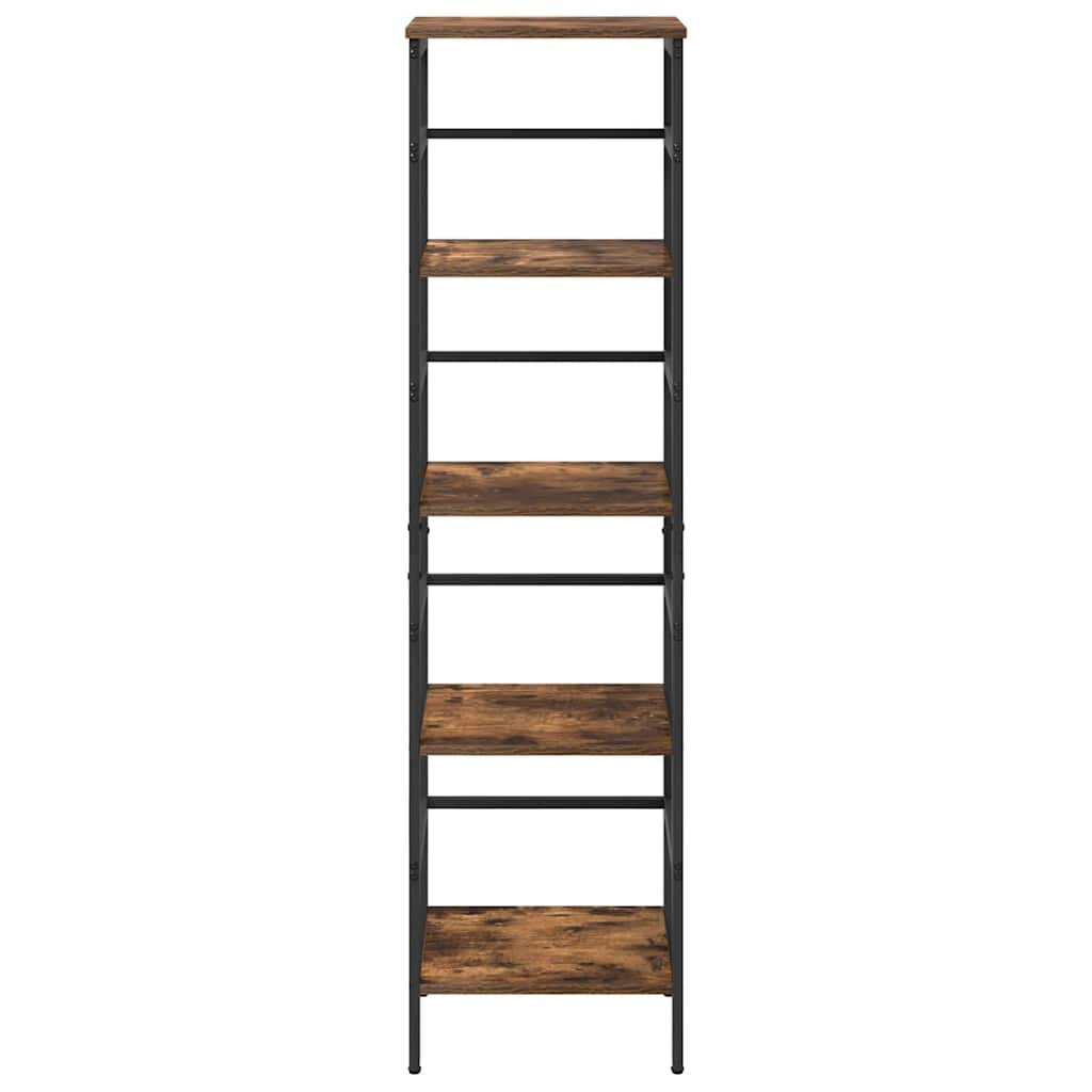 Bookshelf 4-Tier 40 x 29.5 x 149 cm Engineered Wood Smoked Oak