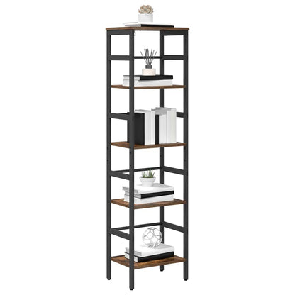 Bookshelf 4-Tier 40 x 29.5 x 149 cm Engineered Wood Smoked Oak