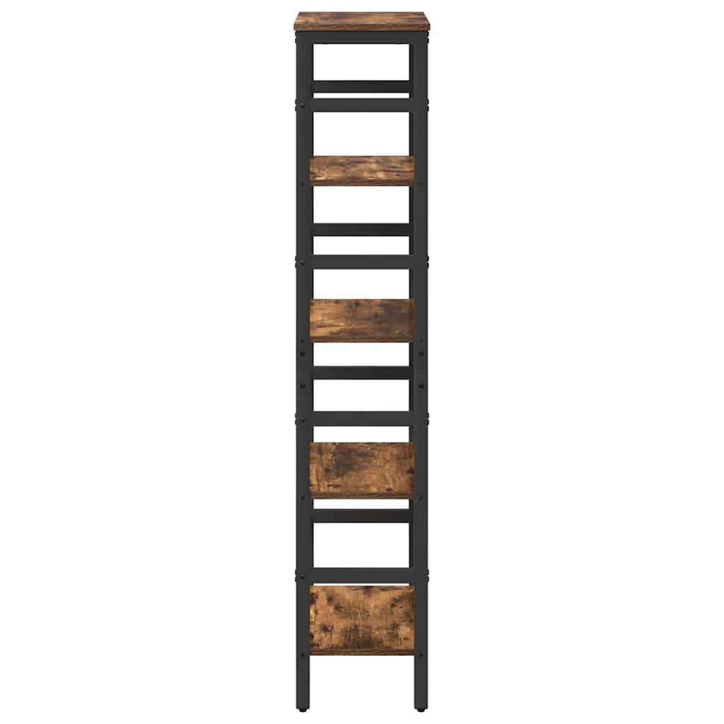 Bookshelf 4-Tier 40 x 29.5 x 149 cm Engineered Wood Smoked Oak