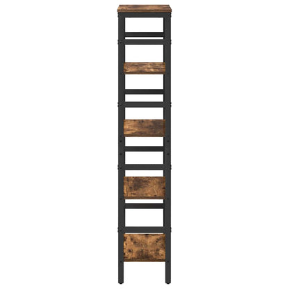Bookshelf 4-Tier 40 x 29.5 x 149 cm Engineered Wood Smoked Oak