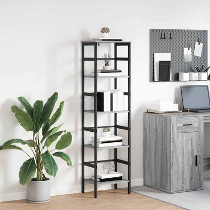 Bookshelf 4-Tier 40 x 29.5 x 149 cm Engineered Wood Grey Sonoma