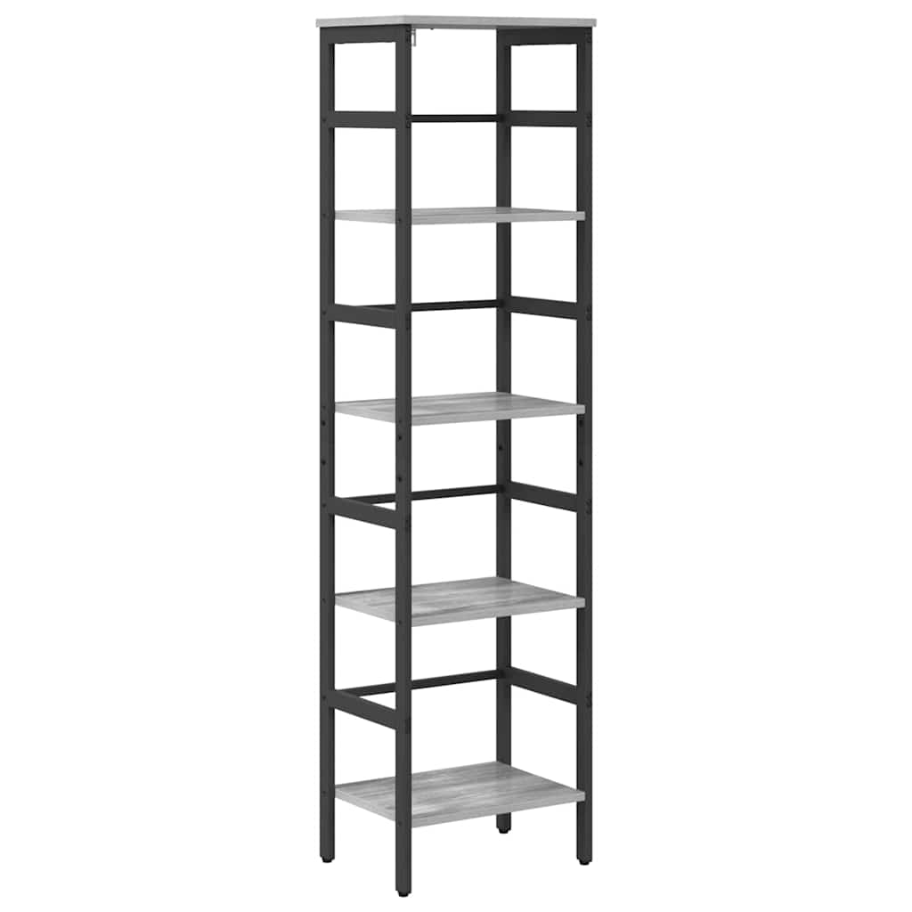 Bookshelf 4-Tier 40 x 29.5 x 149 cm Engineered Wood Grey Sonoma