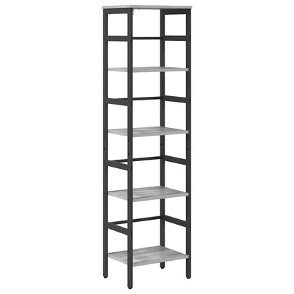 Bookshelf 4-Tier 40 x 29.5 x 149 cm Engineered Wood Grey Sonoma