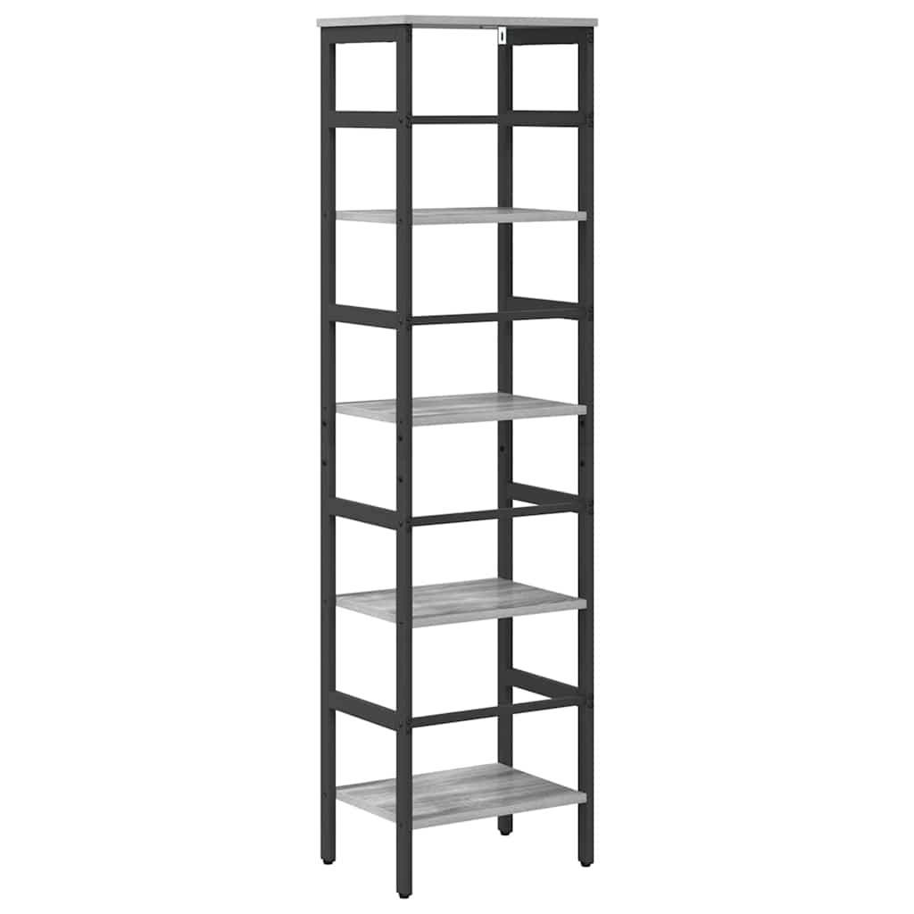 Bookshelf 4-Tier 40 x 29.5 x 149 cm Engineered Wood Grey Sonoma