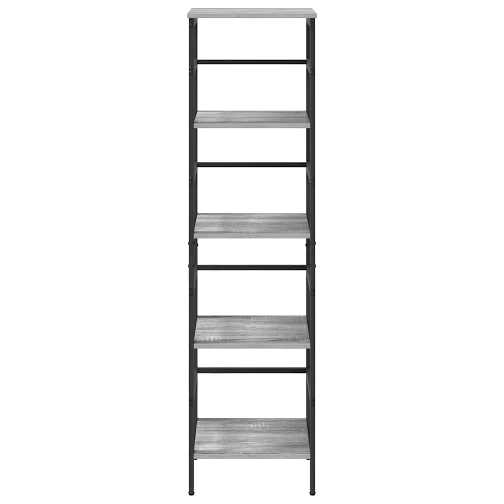 Bookshelf 4-Tier 40 x 29.5 x 149 cm Engineered Wood Grey Sonoma