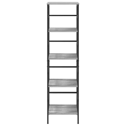 Bookshelf 4-Tier 40 x 29.5 x 149 cm Engineered Wood Grey Sonoma