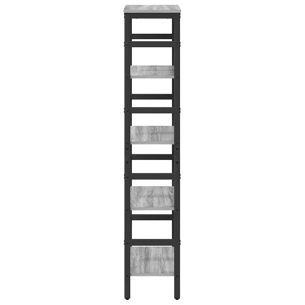 Bookshelf 4-Tier 40 x 29.5 x 149 cm Engineered Wood Grey Sonoma