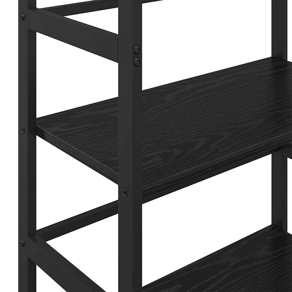 Bookshelf 2-Tier 60 x 29.5 x 81 cm Engineered Wood Black Oak