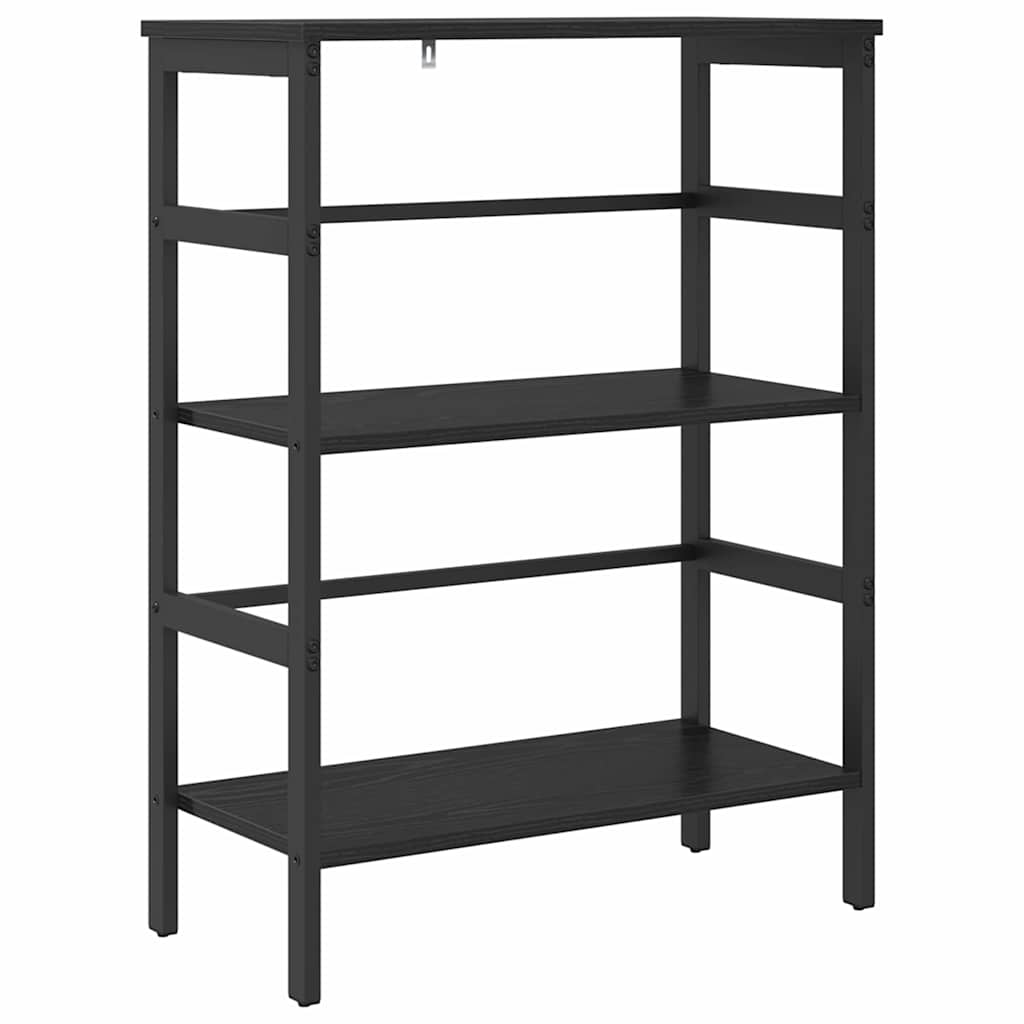 Bookshelf 2-Tier 60 x 29.5 x 81 cm Engineered Wood Black Oak