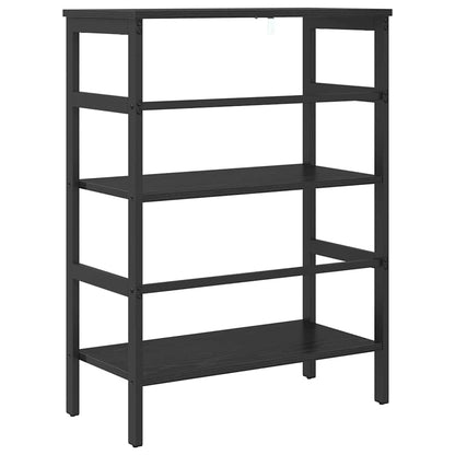 Bookshelf 2-Tier 60 x 29.5 x 81 cm Engineered Wood Black Oak
